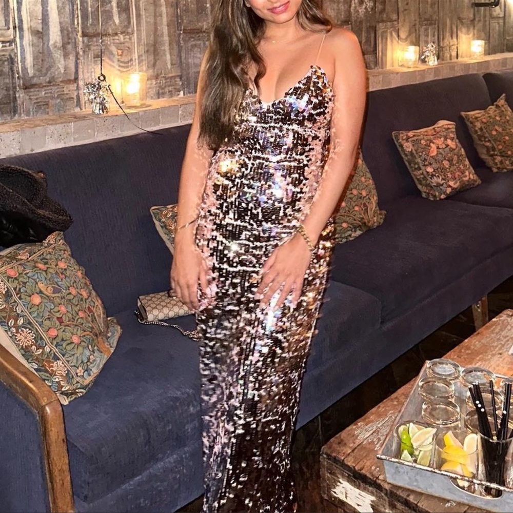 ZARA STRAPPY SEQUIN DRESS - Picture 8 of 16